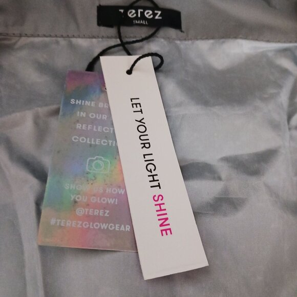 New Terez Neon‎ Glow Gear Reflective Peplum Activewear Jacket in Grey Multi, S - Picture 13 of 16